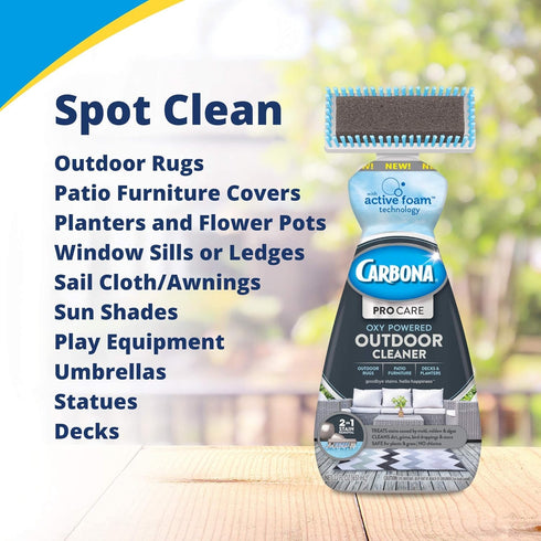 Carbona Pro Care Oxy Powered Outdoor Cleaner - 22 Fl Oz with Brush for Effective Cleaning