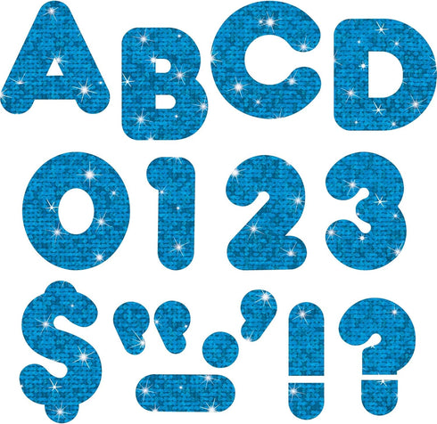 Trend Enterprises "4" Sparkle Uppercase Ready Letters Set", Blue