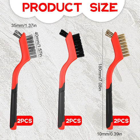 JJUNW 8Pcs Set, Set Nylon Cleaning Brushes, Steel Wool Brush, Crevice Cleaning Brushes Wire Brush Detailing Brushing