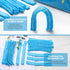 LEOBRO 50PCS Hair Nets for Food Service Workers - Disposable Non-woven Bouffant Caps for Kitchen, Blue, 21 Inch