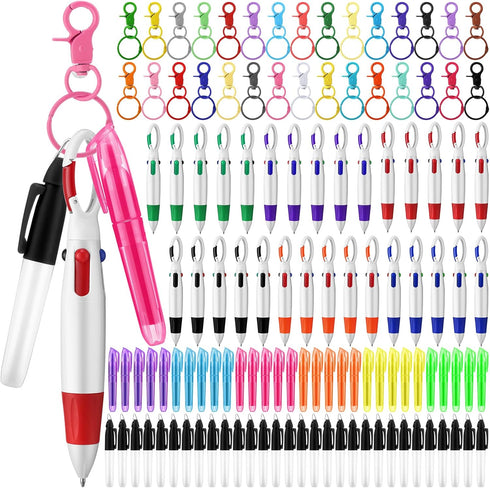 Fulmoon 150 Pcs Nurse Pen Set, 30 Retractable Nursing Badge Reel, 30 Ballpoint Pens, 30 Mini Highlighter, 30 Permanent