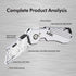 KATA 3-Pack Heavy Duty Box Cutter, Folding Utility Knife with Zinc Alloy Body, Extra 12pc Blades