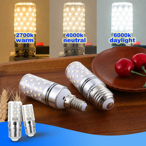E26 60 Bulbs, E26 7W 6000k Bulbs 750lm, E26 Bulbs, Non-Dimmable, 4Pack Heifymi Watt Replacement Led Candelabra Corn