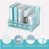 SUPEASY Desk Organizers Metal Magazine File Holder with 5 Vertical Compartments for Office Desktop, Blue Plus