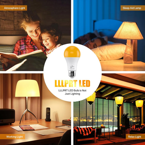 Bulb, Dimmable 1600K 180LM Bulb, E26 3W Amber Light Warm White LED Nightlight Blue Light Blocking Sleep Aid, Base