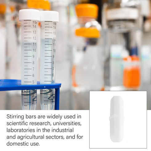 Magnetic Stir Bars, 10 Pcs PTFE Magnetic Stirrer Mixer Stir Bar, 20 mm/0.8 Inch White Laboratory Stirrer Mixer Bar (10)