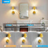 17In Set Remote,3 VOLISUN Battery Operated Wall Sconces of Two,Brushed Gold Wall Sconce Rechargeable with Colors