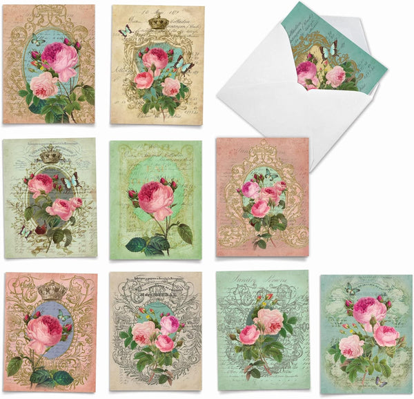 The Best Card Company 10 Assorted Thank You Notecards Boxed Set, 4 x 5.12 Inch with Envelopes, 10 Designs