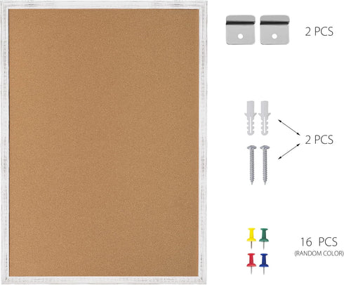 Board2by Cork Board Bulletin Board 24 x 36, White Wood Framed, Large Wall Mounted Notice Pin Board