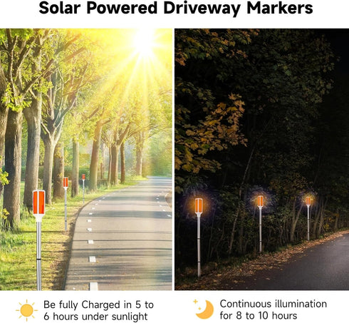5 Joyibay PCS Solar Powered Driveway Markers, Solar Warming Landscape Lights, Solar Outdoor Driveway Lights, Landscape