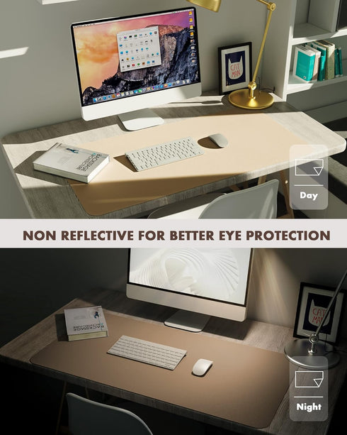 YSAGi Double-Sided Desk Pad, Eco Cork Leather Desk Mat Protector, Large Waterproof Blotter Pad