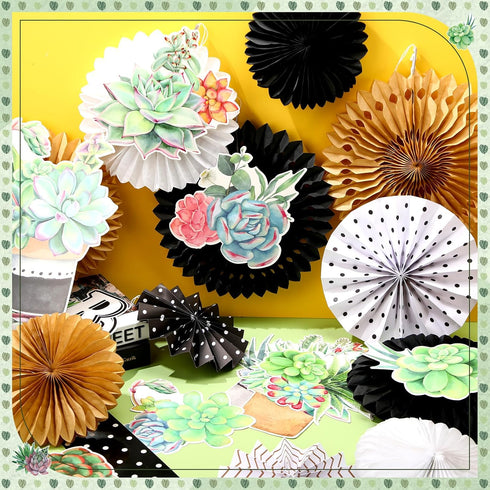Qilery 66 Pcs Succulents Potted Bulletin Board Set, When We Learn We Grow Plant Cutouts for Classroom Decoration