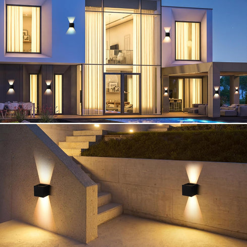 Boaskul 20W,3000K Outdoor Wall Lights Fixture Exterior Modern Front Porch Sconces Hardwired Wall Mount Up Down Lighting
