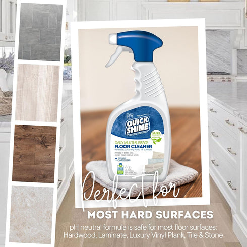 24oz, 6Pk Quick Shine Multi Surface Floor Cleaner Daily Care | Ready to Use, Dirt Dissolving, Streak Free, No Rinse |