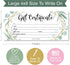 Hadley Designs 25 Geometric Greenery Blank Certificates for Small Business, Paper Voucher for Massage, Hair & Nail
