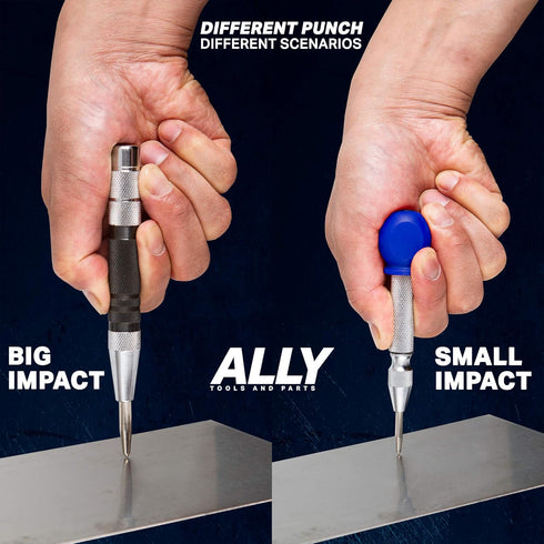 ALLY Tools Super Strong 6 Inch and 5 Inch Heavy Duty Automatic Center Punch for Metal, Wood, Plastic, Glass