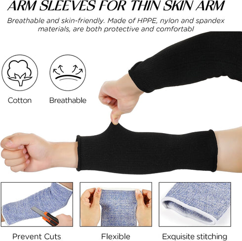 Neer 4 Pair Protective Arm Sleeves for Cooking, Anti-Cut Burn Resistant Cover, 11.8 Inch