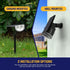 9 38 2 Pack Kyosho Solar Color Spot Lights Outdoor, Lighting Modes Halloween Christmas Lights, LEDs Color Changing