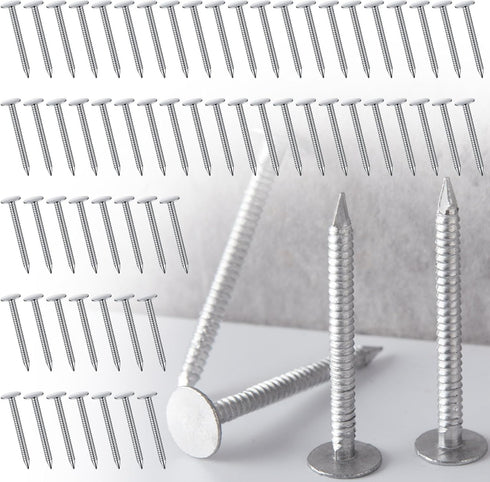 500 Pcs Aluminum Siding Nails, Roofing and Panel Nails for Fastening Wood Decking and Insulation Board