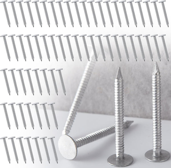 500 Pcs Aluminum Siding Nails, Roofing and Panel Nails for Fastening Wood Decking and Insulation Board