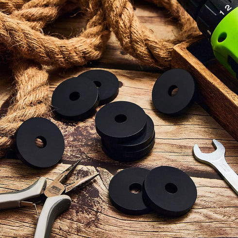 20 Pcs 1 1/2 Inch OD x 3/8 Inch ID x 1/4 Inch Thickness Rubber Spacer Flat Bushings Neoprene Washers