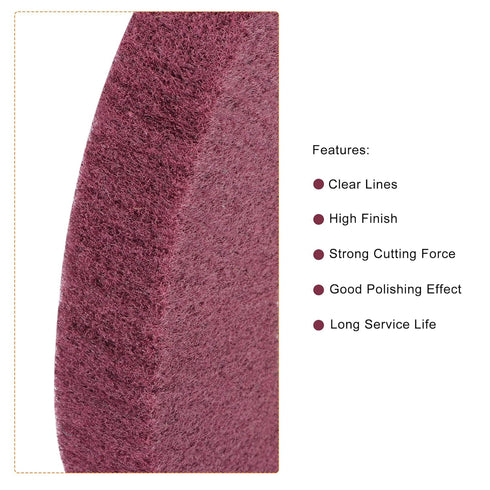 uxcell 150mm x 25mm 320 Grit Non-Woven Polishing Wheel, Nylon Wire Drawing Abrasive Flap Wheel