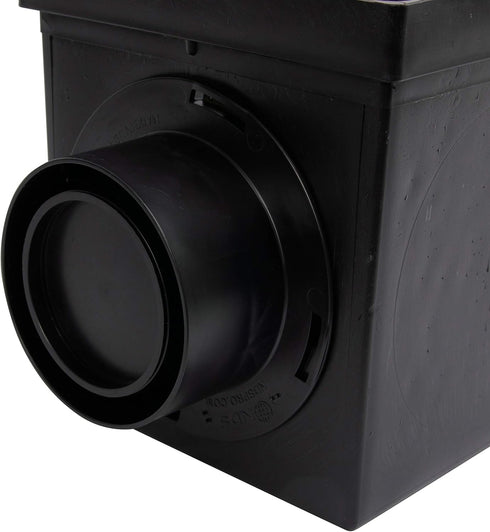 NDS 1244 Outlet Adapter for Catch Basin, Fits 3 in. & 4 in. Drain Pipes, Black