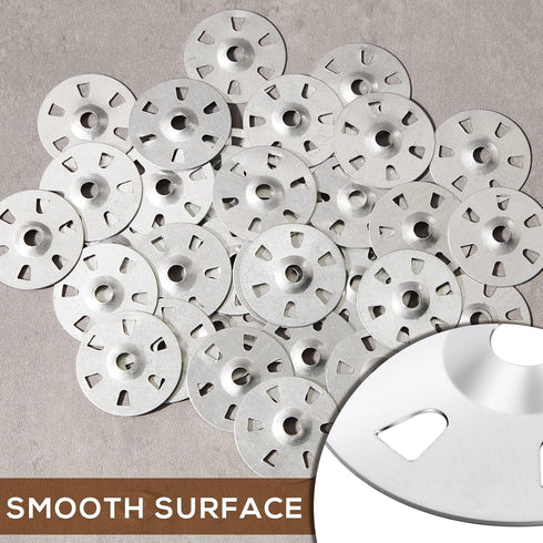Dunzy 100 Pcs 1.38 Inch Washers for Foam Board Installation, Galvanized Steel Wall Washer