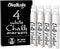 White Jumbo Chalk Markers - 15mm Window Markers, Pack of 4 White Pens for Cars, Chalkboard, Whiteboard, Glass, Bistro