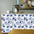 Palm Tree Leaf Navy Blue and White Floral Wallpaper: Peel and Stick Tropical Wallpaper for Bathroom Removable Wall Cover