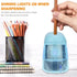 Eagle Electric Pencil Sharpener, Battery Powered with LED Light, Portable, Ideal for Kids and School Supplies (Blue)