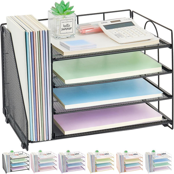 OPNCIE Desk Organizers and Accessories, 4 Tier Paper Letter Tray File Organizer for Office Organization and Classroom