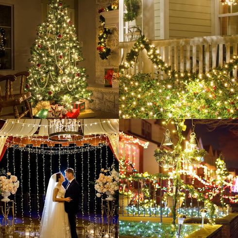25FT 100 Incandescent Warm White Christmas Lights, Mini Lights with White Wire for Tree, Garland, Thanksgiving, Party
