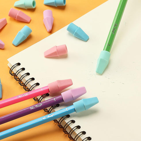 Mr. Pen Pencil Erasers Toppers, 120 Pack, Pastel Colors, Pencil Top Erasers for School Supplies