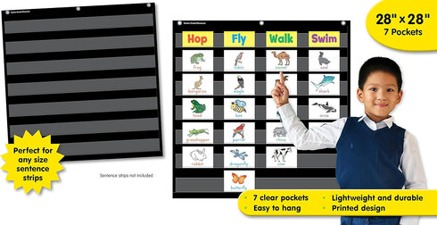 Teacher Created Resources Black 7 Pocket Chart, 20740