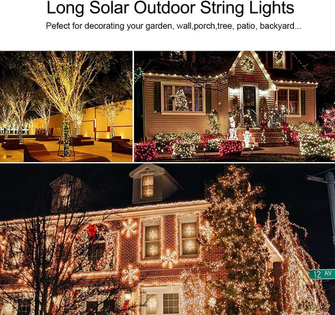 Solar String Lights Outdoor, 100FT 300 LEDs Waterproof Fairy Lights, 8 Modes for Patio Gardens Backyard Wedding