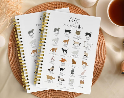 Cat Notebook Journal, Kawaii Gifts for Cat Lovers, 5.5×8.3 Spiral Bound Notebook with 164 Pages