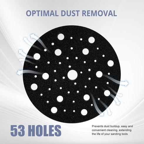 6 Inch 5-Piece 53 Orbital Sander Interface Pads, Holes Hook and Loop Interface Buffer Pads, Soft Foam Sanding Pads