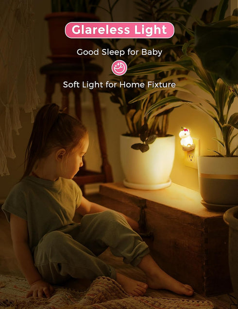 L LOHAS LED Plug-in Night Light for Kids, Cute Color Changing LED Night Light with Dusk to Dawn Sensor, Christmas