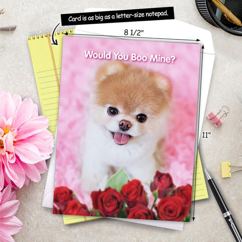 The Best Card Company Jumbo Valentine's Day Card (8.5 x 11 Inch) - Boo My Valentine Vday Greeting Card