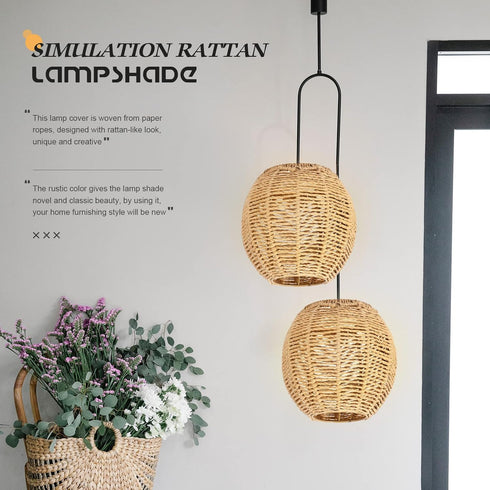 (15 15 cm) Wicker Lamp Shade for Hanging Lamp,Woven Pendant Lamp Shade Rattan Light Fixture Shade for Living Room