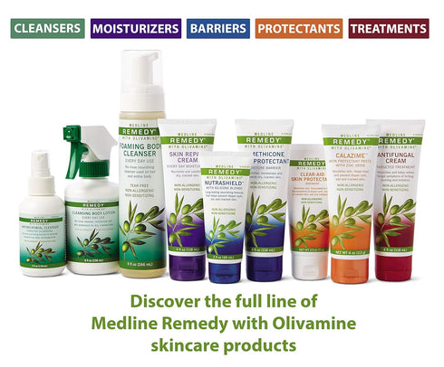 4 Oz Medline Remedy Olivamine Calazime Skin Protectant Paste Cream, Used with Dry Chapped from Diaper Rash