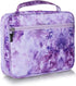Waterproof Thick Bible Cover Case for Women, Large 11x9x3inch Purple Floral Cover with Strap Pockets