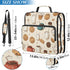 Fisyme 3 Milk and Cookies Cute Zipper Binder Ring with Zipper and Shoulder Strap Large Capacity Multi-Pocket Binder