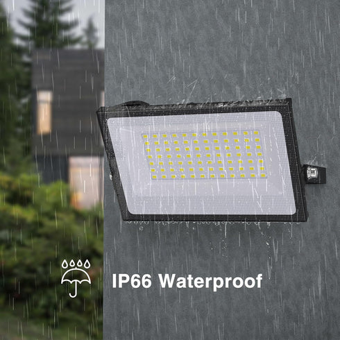 80W 8000lm 6500K IP66 2 Pack Onforu Flood Lights Outdoor, Bright LED Work Light with Plug, Daylight White LED Flood