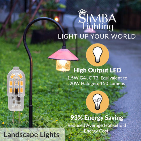 Simba Lighting LED G4 Bulb, 5 Pack, 1.5W T3 20W Halogen Replacement, 12V AC/DC, Soft White 3000K