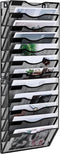 Wall File Holder, 12 Pockets Hanging Organizer for Office, Document Storage, Mail Holder, Magazine Rack, Black