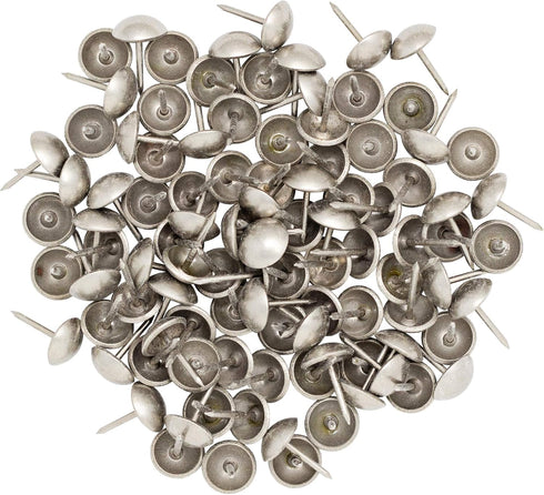 Premium Upholstery Tacks, Nailhead Decorative Trim for Furniture, 7/16-inch Diameter (100, Pewter Nickel)