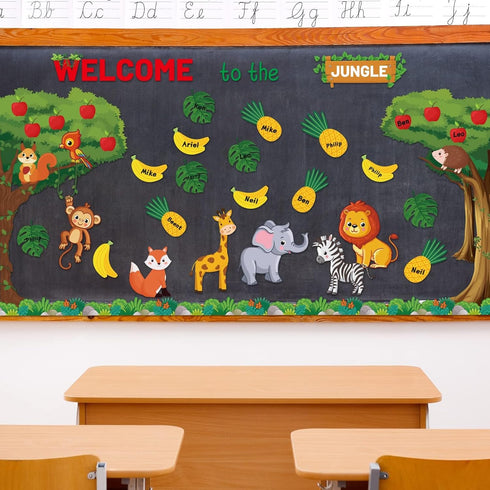 ZOIIWA Welcome to The Jungle Bulletin Board Set - Jungle Animals Classroom Decorations and Cutouts for Teachers