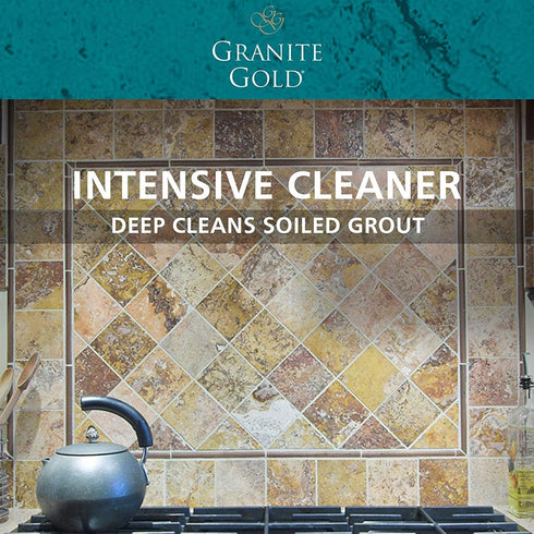 64 24 4 Granite Gold Grout Cleaner Spray with Brush for Stone, Ceramic, Glass & Colored Grout, Fluid Ounces + Fluid